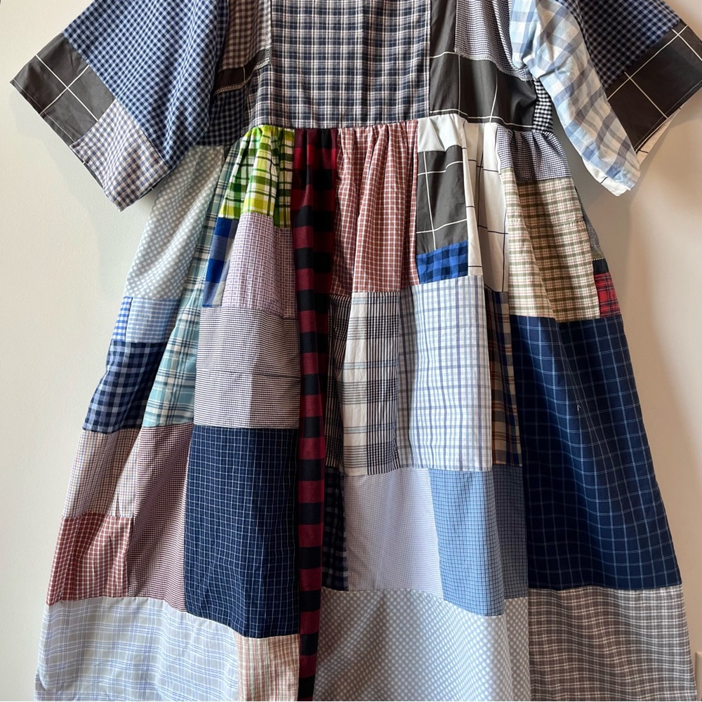 Handmade Quilted Patchwork Plaid Dress SKU 04192 - Picture 14 of 16